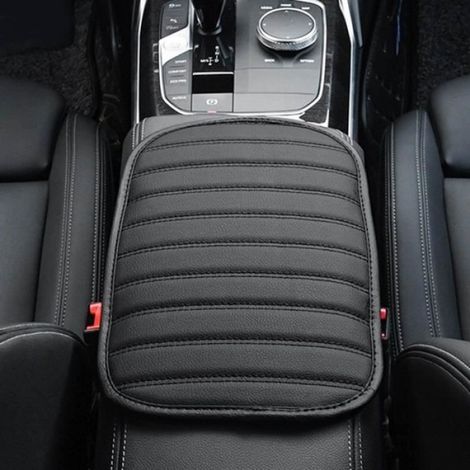 Housse De Protection Pour Accoudoir De Voiture - Universelle - En Cuir Pu - Pour Console Centrale Et Sièges Automobiles - Noir - 1 Pièce (1/4)