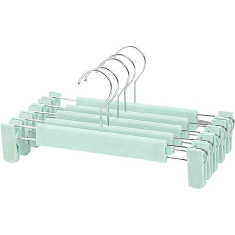 Ensemble de 5 cintres robustes avec pince à ressort, en plastique inodore, pour la maison. (1/5)