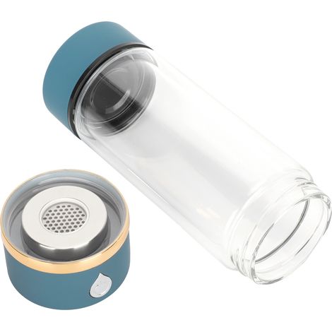 Bouteille d'hydrogène USB portable 380ml bleue, générateur d'eau hydrogénée rechargeable (1/5)