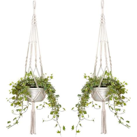Bulbes de fleurs, lot de 2 bulbes de fleurs en macramé, suspension en corde de coton, 105 cm — HIKEREN (1/5)
