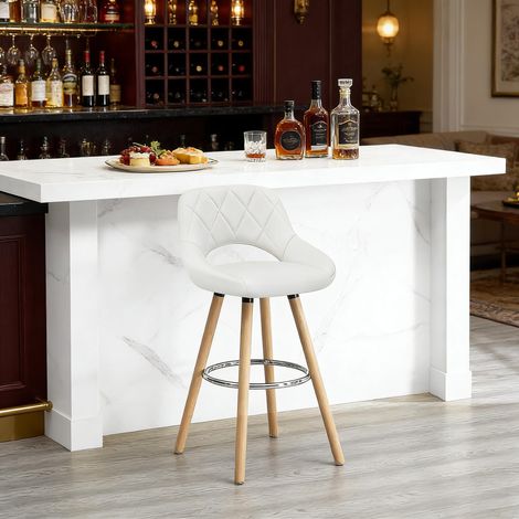 Tabouret de bar confortable avec dossier, chaise multifonctionnelle pour cuisine, bar, salle à manger et bijouterie (1 unité) (1/4)