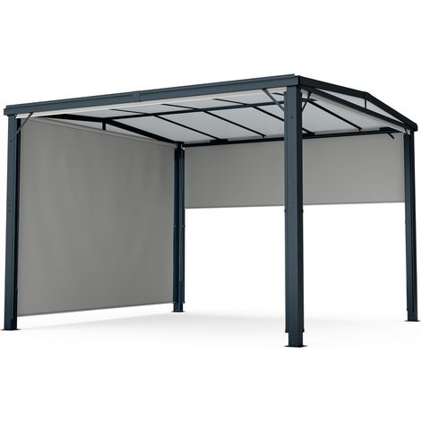 Blumfeldt Pergola 3x3 m, Pergola Jardin Extérieur en Aluminium, Toit Polycarbonate, Stores Rétractables, Protection Contre Pluie & Soleil, Montage Facile, Utilisation Toute l'Année (1/5)