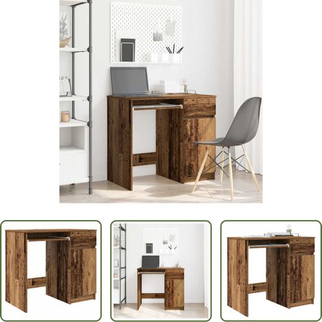 vidaXL Schreibtisch mit Stauraum - Schreibtisch Altholz-Optik 86x49x76 cm Holzwerkstoff (1/5)