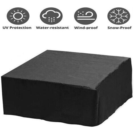 QORVA-Housse de protection pour spa 240x240x85cm – Tissu Oxford imperméable – Anti-UV et anti-poussière – Cordon élastique ajustable