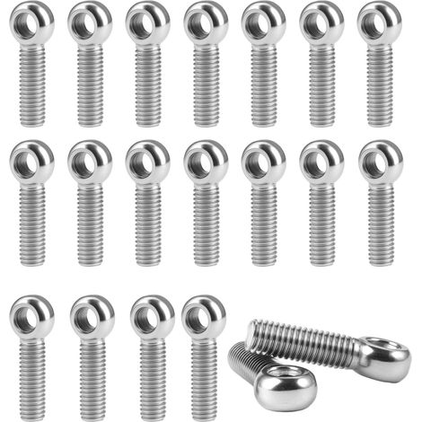 20 Pieces M6 x 20 mm Lifting Eye Bolts, M6 x 20 mm Eye Bolt (1/5)