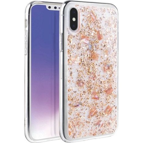Funda Uniq Lumence transparente para iPhone Xs Max, color oro rosa