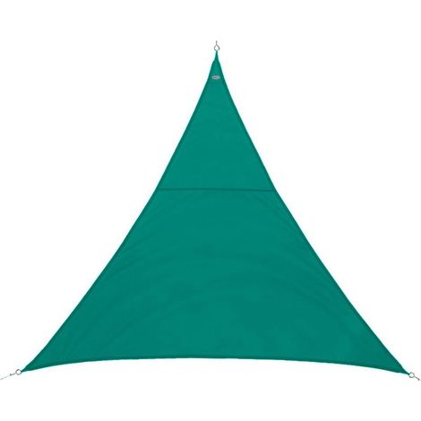 Hesperide – Voile d'ombrage triangulaire 4x4m en polyester émeraude – Déperlant et anti-UV – Installation facile avec cordes de 3m (1/5)