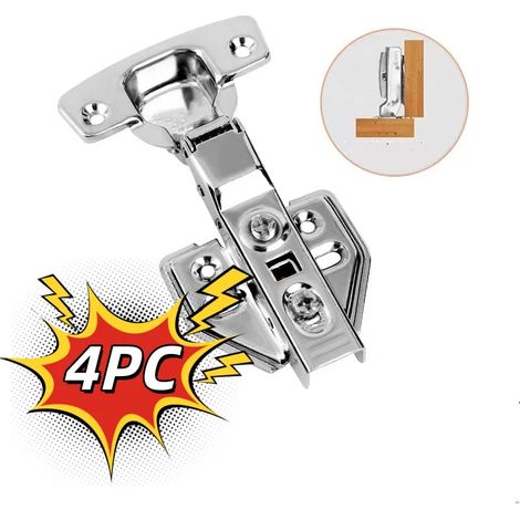 (ZW4P) Charnière hydraulique en acier inoxydable avec amortisseur de fermeture silencieux pour portes de placard et meubles (1/5)
