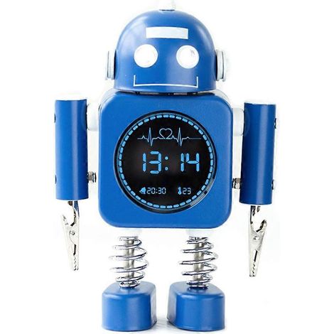 Réveil robot, thermomètre électronique pour étudiant, cadeau, bleu foncé (1/4)