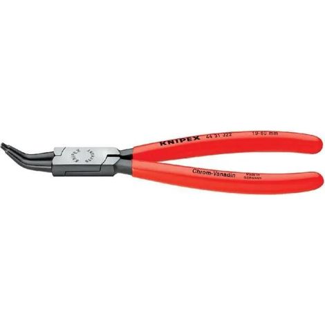 KNIPEX 44 31 J42 Pinza per anelli di sicurezza per anelli di sicurezza interni a fori angolazione a 45° rivestiti in resina sintetica atramentata nera 310 mm