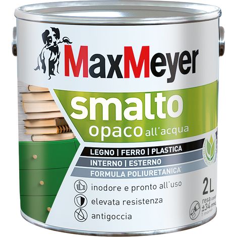 MaxMeyer Smalto All'Acqua Poliuretanico con Finitura Opaca, Bianco, 2L (1/5)
