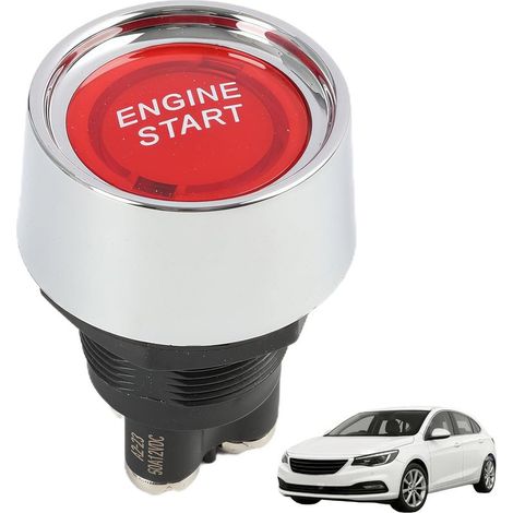 Bouton Poussoir 12V avec LED, Interrupteur de Démarrage, Bouton Demarrage Voiture, Commutateur de Démarrage Moteur Multifonctionnel DC 12V 50A, Interrupteur de Démarrage Ignition pour Voitures (1/5)
