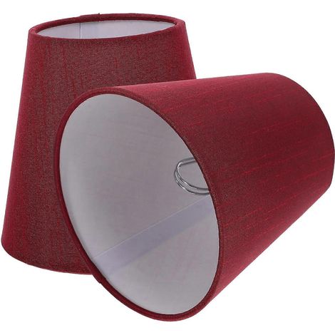 Lot de 2 abat-jour en tissu, petit abat-jour à pince pour ampoule, style rétro, accessoire pour lampe cylindrique (1/5)