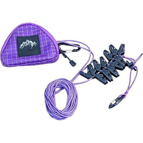 Corde à linge portable robuste avec pinces à vêtements (1/5)