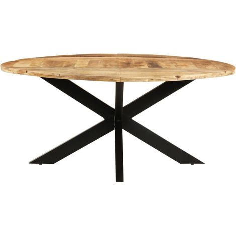 Maison Exclusive - Tavolo da Pranzo Rotondo 175x75 cm in Massello di Mango Grezzo (1/5)