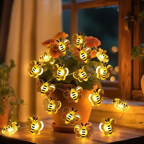 Guirlande Lumineuse Abeilles 3M 30LED à Piles - Décoration pour Noël,Chambre,Salon,Plantes,Terrasse - Cadeau pour Femmes et Filles (1/5)