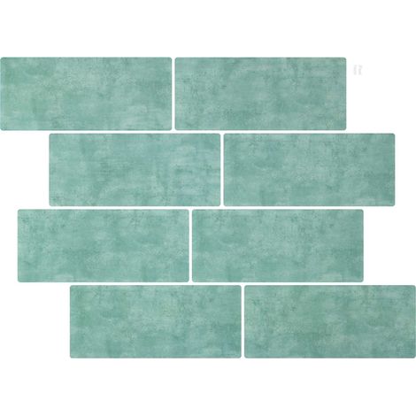 U-Bahn-Fliese 10 pcs Grau-Grün 29 x 21 cm Polyurethan und PET vidaXL