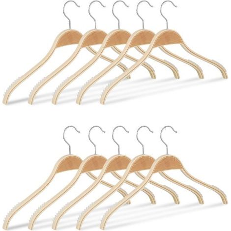 Set of 10 Wooden Clothes Hangers (1/5)