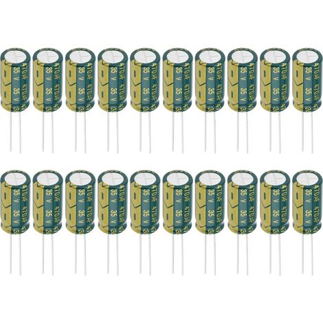 20pcs Condensateurs électrolytiques Radiaux à Faible Impédance 470µF 35 V 105°C 10x20mm pour Alimentations à Découpage Contrôleurs de Moteurs (1/5)