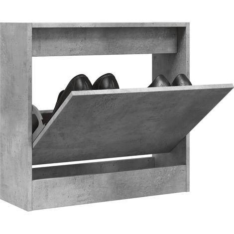 Schuhschrank Betongrau 60x21x57 cm Holzwerkstoff