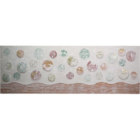 Quadro dipinto sfere cm 50x150x3