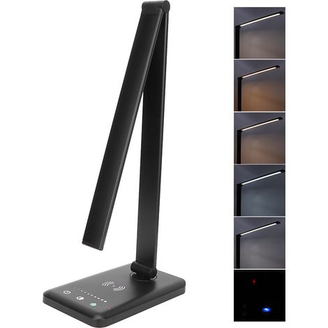 Lampe de bureau LED multifonctionnelle à 5 niveaux d'intensité, idéale pour la lecture dans une chambre ou un bureau. (1/5)