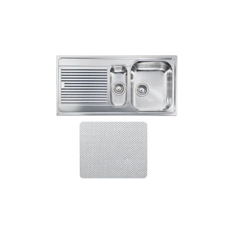 CM 011275DCSSP Zenith Lavello ad incasso 2 vasche con gocciolatoio sinistra Acciaio inox microdecoro (100x50 cm) colore Acciaio inox (1/5)