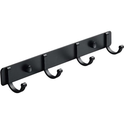 Porte-manteaux muraux avec crochets - Spotcact porte-serviettes suspendu - noir moderne - pour vêtements entrée salle de bain chambre - 1083 x 150 - (4 crochets noir) porte-manteaux suspendu avec étag (1/5)