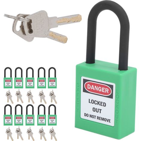 Cadenas de sécurité ignifuge 38mm pour chantiers, hôpitaux, usines - Lot de 10 (Vert) (1/5)