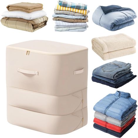 2 Sacs de rangement sous vide,auto-compressifs,double couche,pour couette,vêtements,literie,étanches,anti-poussière,gain de place (1/5)