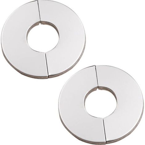 Lot de 2 couvercles de robinet en acier inoxydable chromé avec trou de 50mm (1/4)