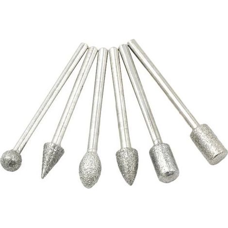 Tête de meulage diamantée en corindon, 20 pièces, pour verre, pierres précieuses et matériaux durs (1/4)