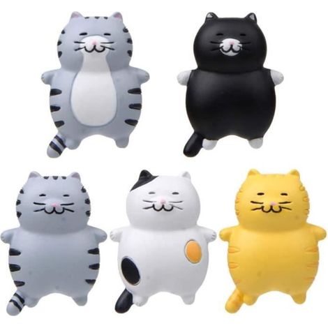 Aimants Réfrigérateur - Aimants Magnetiques Frigo - Chat Coloré - Résine - 5 Autocollants Inclus (1/4)