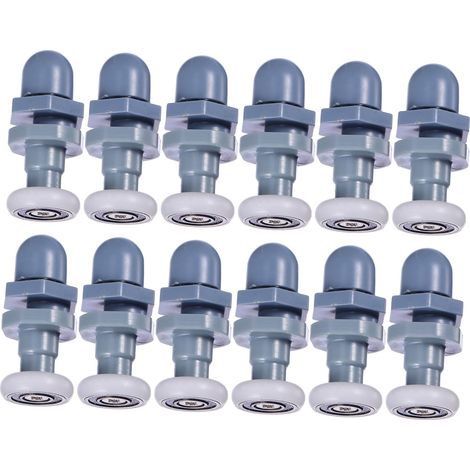 12pcs shower door rollers replacement kit. Smooth sliding bathroom glass door wheels pulleys for shower cubicles and steam cabins. (1/5)