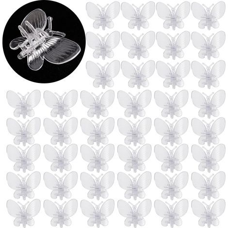 CCYKXA 60 Pieces Pince Orchidee Orchid Clips en Plastique Papillons Clips pour Plantes Clips de Support pour Plantes Clips de Support Plante Clips Orchideen Pinces à Orchidées Pince Pour Plantes(Trans