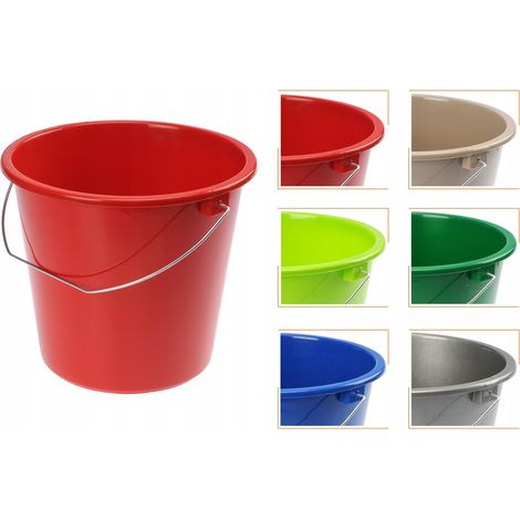 Seau en plastique avec poignée en métal 5l multicolore