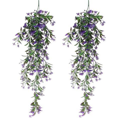 2 Pièces Lierre Artificielle Plantes Guirlande Vigne Faux Plastique Feuilles pour Décoration de Maison ou de Bureau（Mauve） (1/5)