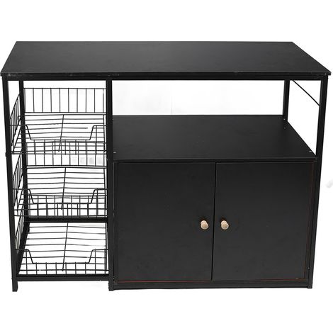 MEUBLE DE RANGEMENT MULTIFONCTION POUR CUISINE, SUR PIED, MICRO-ONDES, 100X30X80CM (1/5)