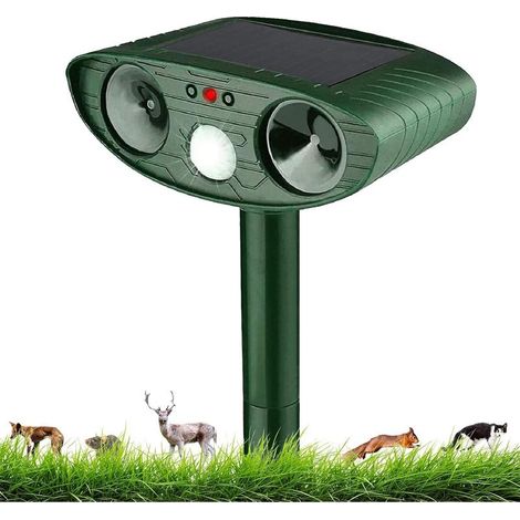 Répulsif à chats ultrasonique solaire d'extérieur 511B - Repousse les insectes - Étanche - Convient aux jardins et aux espaces extérieurs (1/5)