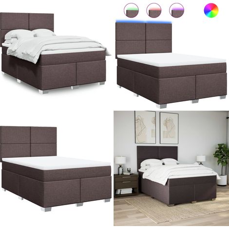 vidaXL Boxspringbett mit Matratze Dunkelbraun 160x200 cm Stoff (1/5)