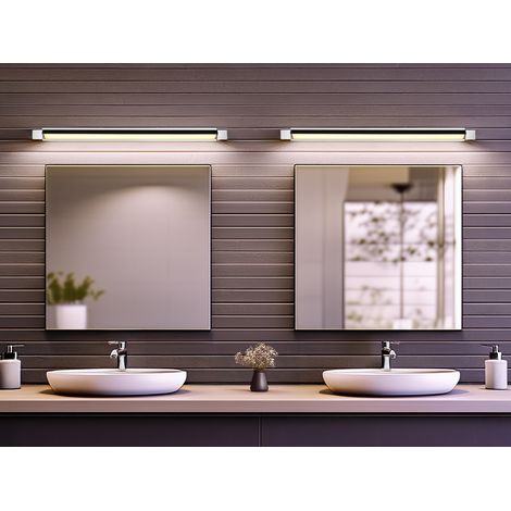 2er SET dimmbare LED Bad Spiegelleuchten schwenkbar, Chrom Breite 80cm (1/5)