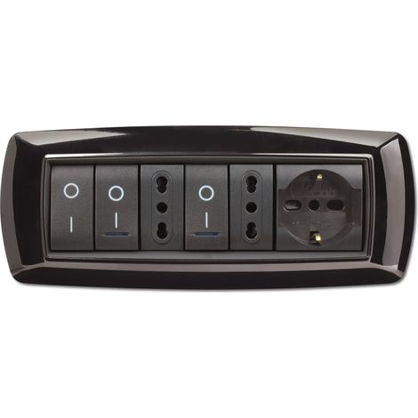 PLACCA LIFE LIVING PLAST NERO 7P- ELETTROCANALI- 1,0 pz