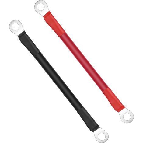 Câble de Batterie, 2 pcs 15cm 5AWG 16mm² 12V Onduleur Batterie Câble avec M8 Terminus Anneaux Fil de Cuivre, Câble de Batterie Automatique de Batterie pour Auto Moto Camping-Car Marine Solaire (1/5)