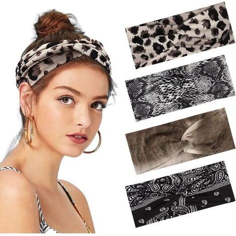 4-teiliges Damen-Stirnband-Set, elastisches Sport-Stirnband, schweißableitende Haaraccessoires (1/4)