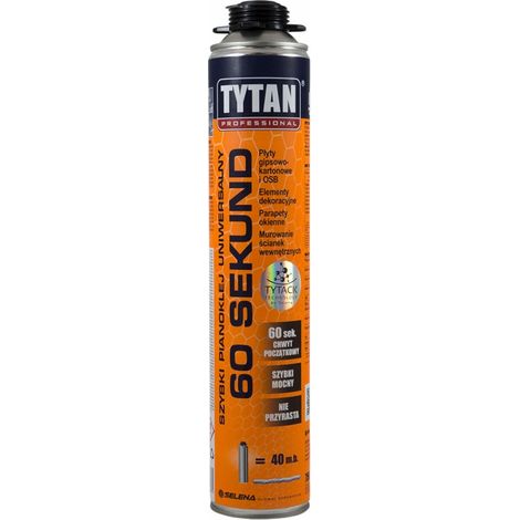 Pistolet à colle mousse Tytan, application rapide en 60 secondes, 750 ml, professionnel