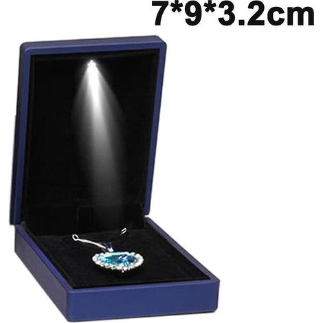 Coffret Bijou avec Éclairage LED, Boîte Cadeau Lumineuse pour Offrir, Étui à Joaillerie avec Lumière, Écrin Prestige, Idée Cadeau Anniversaire, Noël, Mariage (1/5)