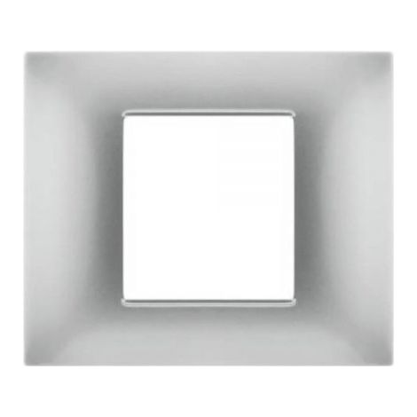 Mapam Placca grigio chiaro 2 posti tecnopolimero compatibile Vimar Plana - GEM-P6002-GC