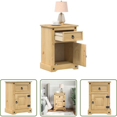 Bois de pin massif - Table de chevet Corona 45x35x64 cm bois de pin massif (1/5)
