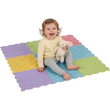 KiddyMoon SM-002 Tappetino multicolore, 9 pezzi, giocattolo sensoriale (1/2)