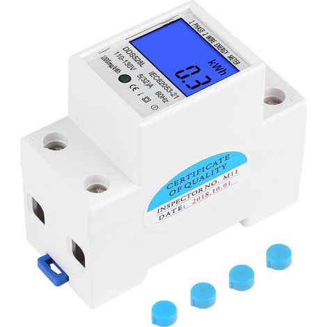 5‑32A 110‑130V 60Hz LCD Backlight Single Phase Energy KWh Meter DIN Rail Mounting
